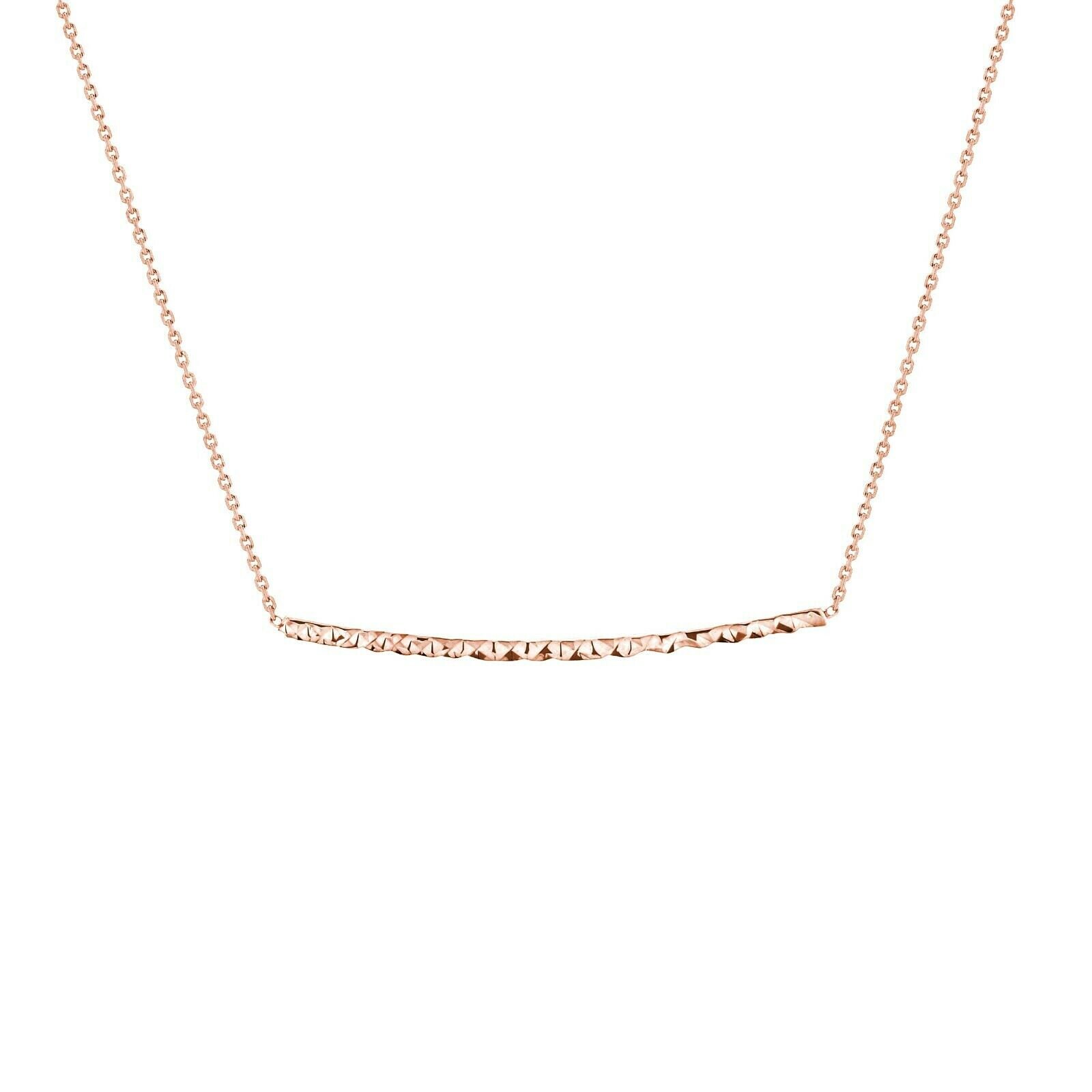 Verstellbare Struktur Bar Kette Halskette Echt 14K Roségold 18" von BayamJewelry