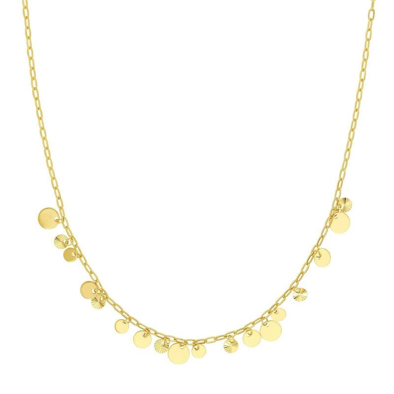 strukturierte Multi Disc Tropfen Halskette Aus Echtem 14K Gelbgold von GoldumNYC