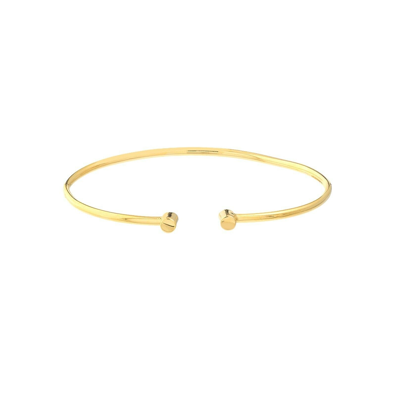 Verstellbarer Zylinder Endelement Manschetten Armreif Echt 14K Gold von BayamJewelry