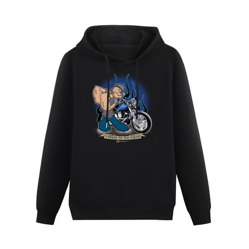 Popeye Biker Hoody Comic Book Cartoon Hoodies Long Sleeve Pullover Loose Hoody Men Sweatershirt Size 3XL von Baydog