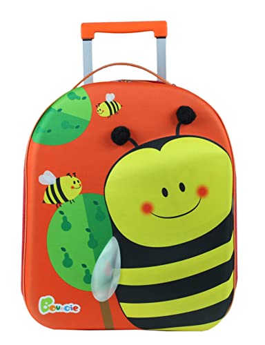 Bayer Chic 2000 - Bouncie Kinder-Trolley mit 3D-Bienen-Motiv, Kinderkoffer, Kindergepäck, orange von Bayer Chic 2000