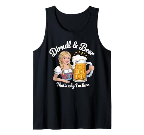 Dirndl & Bier Oktoberfest Bayerisch Spaß Tank Top von Bayerisch Festkleidung Co