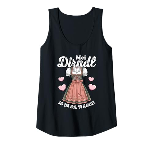 Damen Lustiges MEI Dirndl is in da Wäsch Trachten Humor Tank Top von Bayerische Alpen Trachten Für Party
