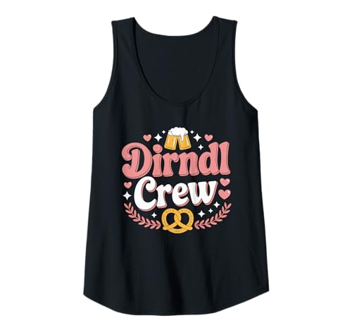 Damen Dirndl Crew Oktoberfest Fest Bier Brezel Tank Top von Bayerische Festival Bayerisches Erbe Spaß Team