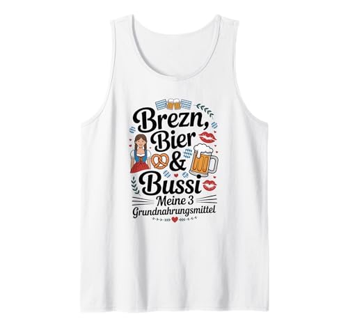 Bier Brezn & Bussi Oktoberfest Dirndl Trachten Ersatz Tank Top von Bayerische Oktoberfest Party Bier Trinken Trachten