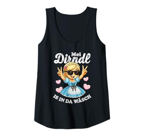 Damen Lustiges MEI Dirndl is in da Wäsch Tank Top von Bayerische Trachten Alpen Humor
