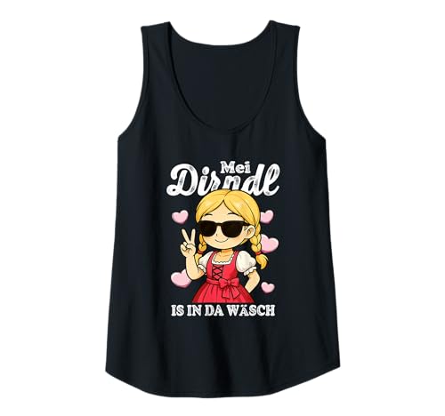 Damen Lustiger MEI Dirndl is in da Wäsch Spruch Tank Top von Bayerische Trachten Und Dirndl