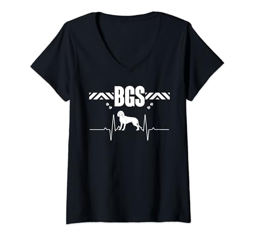 Damen BGS Geschenk - Bayerischer Gebirgsschweißhund T-Shirt mit V-Ausschnitt von Bayerischer Gebirgsschweißhund Geschenkidee BGS