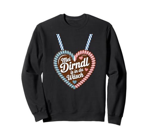 Bayerisches Dirndl is In Da Wäsch Lebkuchenherz Sweatshirt von Bayerisches Ersatz Dirndl für Damen mit Humor