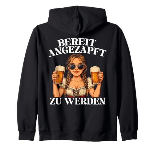 Bereit Angezapft Zu Werden Lustiges Party Tracht Damen Kapuzenjacke Bereit Angezapft Zu Werden Lustiges Party Tracht Damen Kapuzenjacke von Bayerisches Madl Humor Oktoberfest Humor Witz