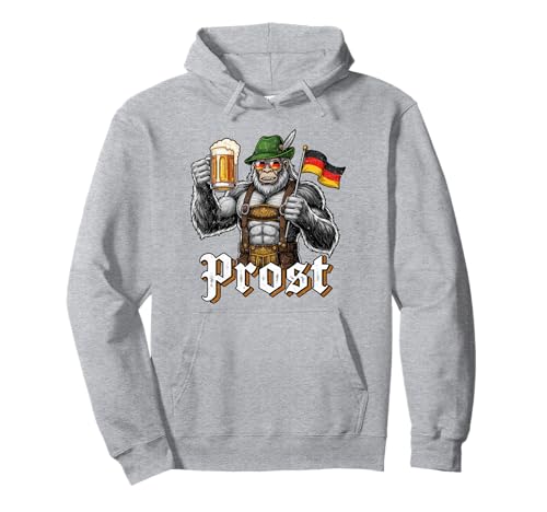 Funny German Bigfoot Oktoberfest Beer Lederhosen Prost Man Pullover Hoodie von Bayerisches Oktoberfest Sasquatch Festival