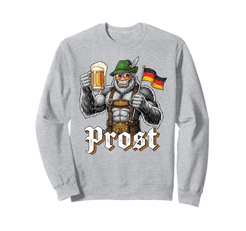 Funny German Bigfoot Oktoberfest Beer Lederhosen Prost Man Sweatshirt von Bayerisches Oktoberfest Sasquatch Festival
