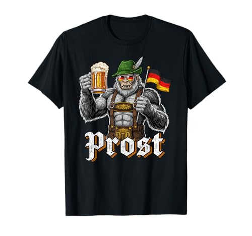 Funny German Bigfoot Oktoberfest Beer Lederhosen Prost Man T-Shirt von Bayerisches Oktoberfest Sasquatch Festival