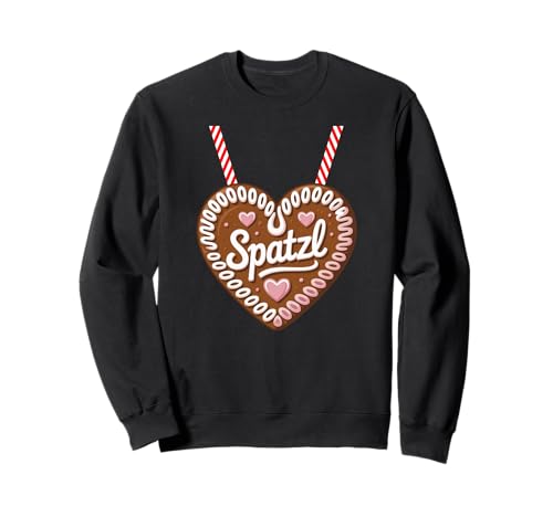 Spatzl Lebkuchenherz Dirndl Sweatshirt von Bayerisches Spatzl Lebkuchenherz