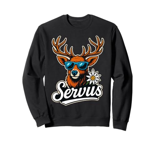 Servus Hirsch Trachten Design Alpen Oktoberfest Herren Sweatshirt Servus Hirsch Trachten Design Alpen Oktoberfest Herren Sweatshirt von Bayern Alpen Style Trachten Tees