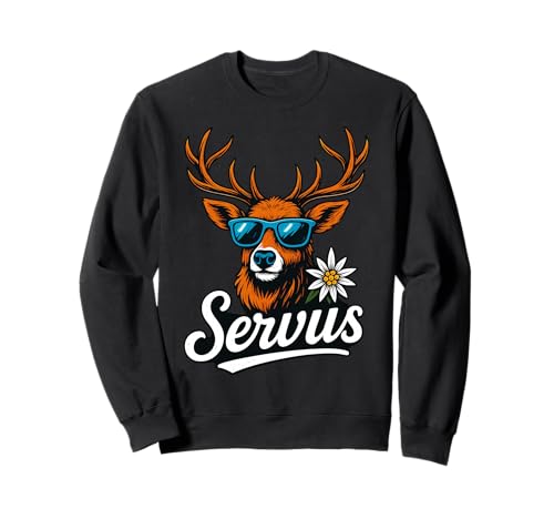 Servus Hirsch Trachten Design Alpen Oktoberfest Herren Sweatshirt Servus Hirsch Trachten Design Alpen Oktoberfest Herren Sweatshirt von Bayern Alpen Style Trachten Tees