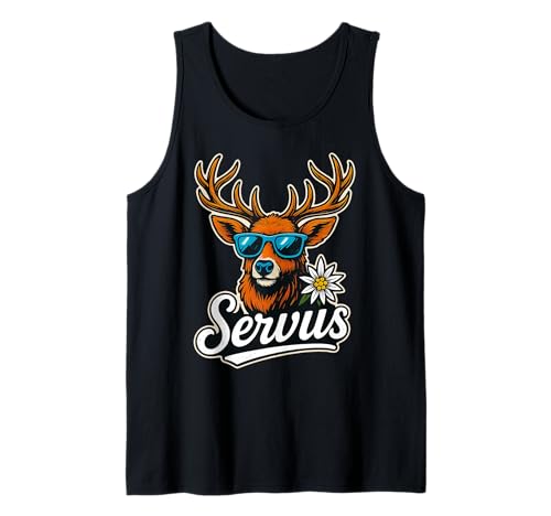 Servus Hirsch Trachten Design Alpen Oktoberfest Herren Tank Top Servus Hirsch Trachten Design Alpen Oktoberfest Herren Tank Top von Bayern Alpen Style Trachten Tees