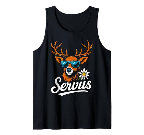 Servus Hirsch Trachten Design Alpen Oktoberfest Herren Tank Top Servus Hirsch Trachten Design Alpen Oktoberfest Herren Tank Top von Bayern Alpen Style Trachten Tees