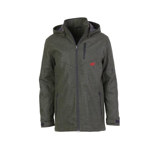 Bayerwald Lodenjacke Katschberg – Robuste, geräuscharme Jagd- und Freizeitjacke mit abnehmbarer Kapuze und mehreren Taschen (DE/NL/SE/PL, Alphanumerisch, XXL, Regular, Regular, tanne) von Bayerwald
