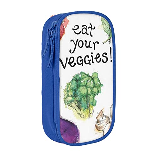 Federmäppchen mit Aufschrift "Eat Your Veggies", großes Fassungsvermögen, Federmäppchen für Erwachsene, Büroarbeit von Baykay