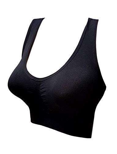 Damen Sport BH | Farbe schwarz | Comfort BH Größe M | Frauen Bustier ohne Bügel | Yoga Top Nahtlos | Freizeit, Sport, Yoga und Fitness BH Medium | Sporttop | Wohlfühl Soft Bra | Fitnesswäsche von Bayli