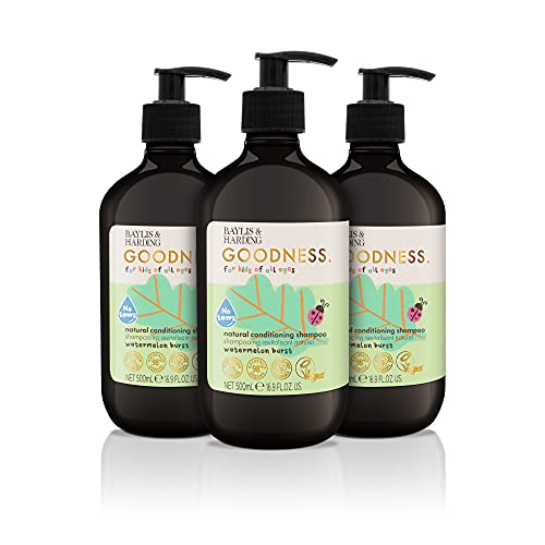 Baylis & Harding Goodness Kids Wassermelone Burst No Tears Natural Conditioning Shampoo, 500 ml, 3 Stück – vegan freundlich von Baylis & Harding