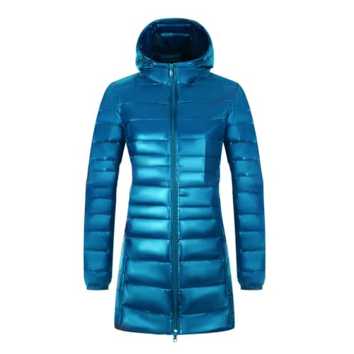 Baymate Damen Leichte Steppjacke Daunen Steppjacke mit Kapuze Mantel Lange Wintermütze Abnehmbare Daunenjacke Ultraleicht Warm Mantel Herbst Winter von Baymate
