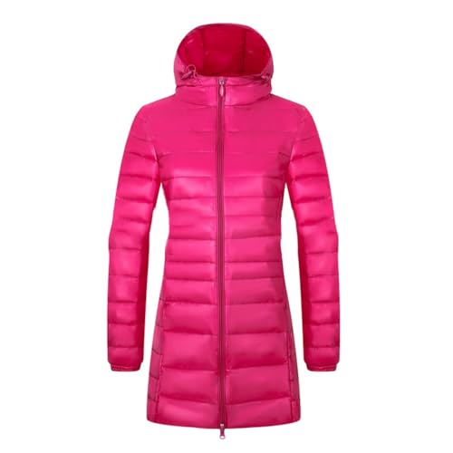 Baymate Damen Leichte Steppjacke Daunen Steppjacke mit Kapuze Mantel Lange Wintermütze Abnehmbare Daunenjacke Ultraleicht Warm Mantel Herbst Winter von Baymate