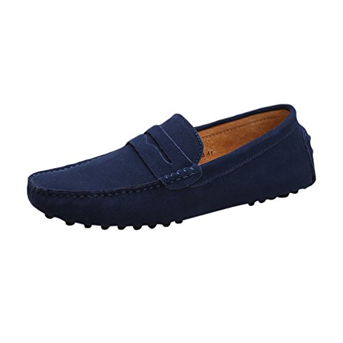 Baymate Herren Beiläufig Slip-on-Mokassin Schuhe Flache Fahren Halbschuhe Slipper Dunkel Blau Asia 43 (26.5cm) von Baymate