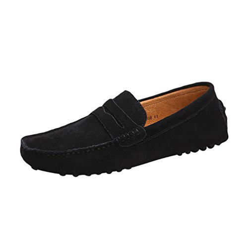 Baymate Herren Beiläufig Slip-on-Mokassin Schuhe Flache Fahren Halbschuhe Slipper Schwarz Asia 43 (26.5cm) von Baymate