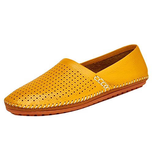 Baymate Herren Freizeit Loafer Schuhe PU Slip-on Fahren Bootsschuhe Gelb 46 von Baymate