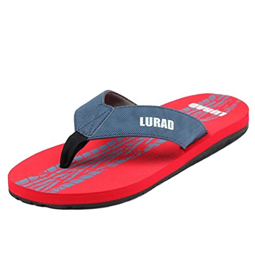 Baymate Mode Zehentrenner Herren Strand Flip Flops Badeschuhe Sandalen Rot 42 von Baymate