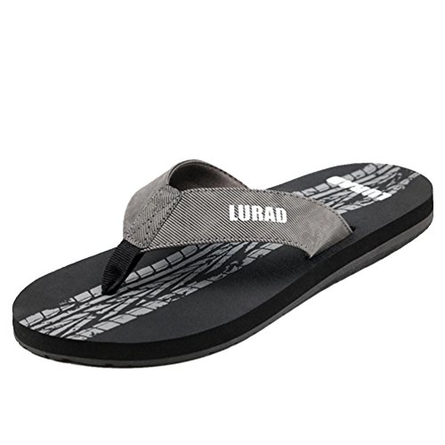 Baymate Mode Zehentrenner Herren Strand Flip Flops Badeschuhe Sandalen Schwarz 43 von Baymate