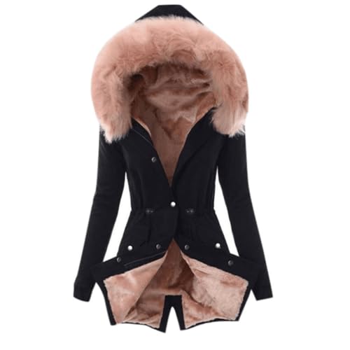 Baymate Winterjacke mit Kapuze Winter Jacke Lange Mäntel Große Größen Damenmantel Parka Lang Steppjacke Winddicht Outdoorjacke Damen von Baymate