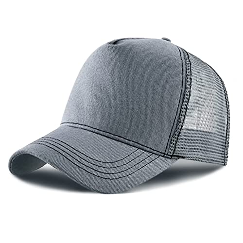 Baseballcap Meshcap Kappe 5 Panel Mesh Kappe Breathable Verstellbar Baseballmütze Truckercap für Herren und Damen (Dunkelgrau) von Baynetin