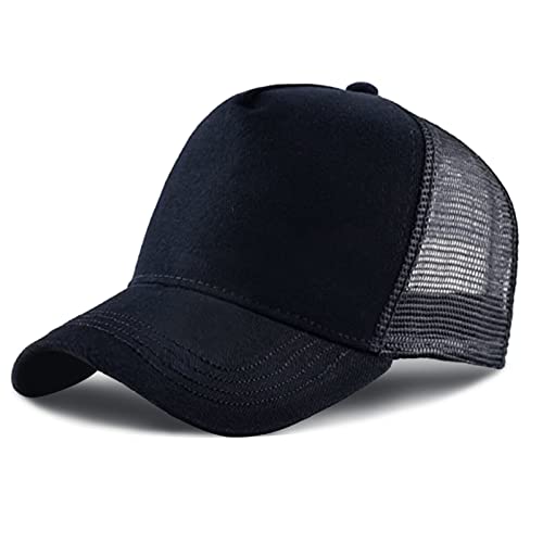 Baseballcap Meshcap Kappe 5 Panel Mesh Kappe Breathable Verstellbar Baseballmütze Truckercap für Herren und Damen (Schwarz) von Baynetin