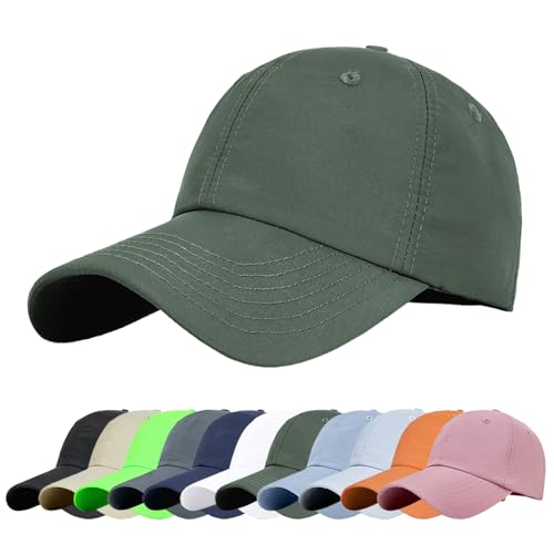 Baynetin Baseball Cap, Atmungsaktive Freizeit UV Baseballmütze Sport Cap Verstellbar Basecap, Sonnenschutz Baseballkappe (Armeegrün) von Baynetin