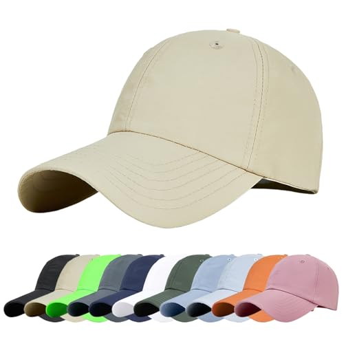 Baynetin Baseball Cap, Atmungsaktive Freizeit UV Baseballmütze Sport Cap Verstellbar Basecap, Sonnenschutz Baseballkappe (Khaki) von Baynetin