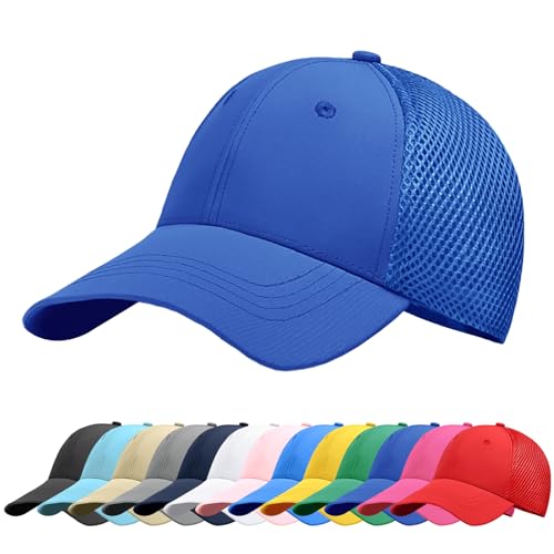 Baynetin Baseball Kappe Unisex Klassisch Verstellbar Atmungsaktive Sportlicher Sonnenschutz Basecap Atmungsaktive Masche Freizeit UV Baseballmütze (Königsblau) von Baynetin