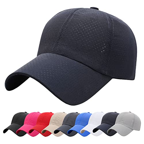 Baynetin Masche Baseball Kappe, Herren Atmungsaktive Schnell Trocknend Basecap, Mesh Freizeit UV Baseballmütze Verstellbar Sport Cap (Marineblau) von Baynetin