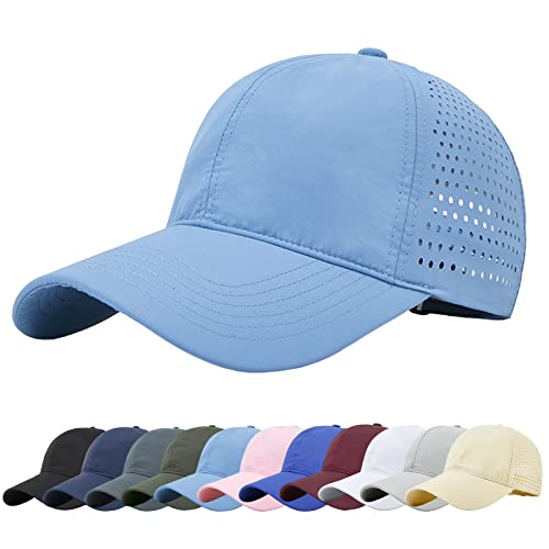 Baynetin Mesh Baseball Kappe, Atmungsaktive Schnell Trocknend Basecap, Masche Freizeit UV Baseballmütze Sport Cap Verstellbar (Dunstblau) von Baynetin