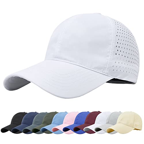 Baynetin Mesh Baseball Kappe, Atmungsaktive Schnell Trocknend Basecap, Masche Freizeit UV Baseballmütze Sport Cap Verstellbar (Weiß) von Baynetin