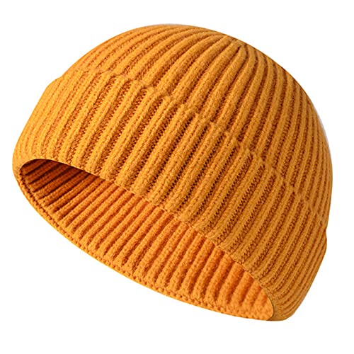 Retro Trawler Winter Beanie Hat, Unisex Fischermütze Dockermütze Rollmütze Winter Hut Baseballkappe Cappello Antivento (Gelb) von Baynetin