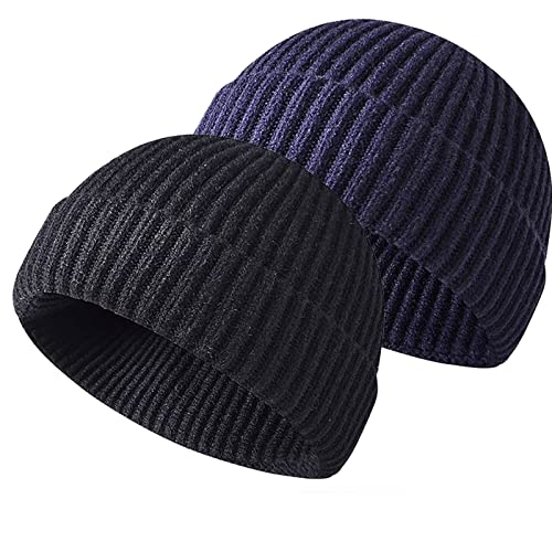Retro Trawler Winter Beanie Hat, Unisex Fischermütze Dockermütze Rollmütze Winter Hut Baseballkappe Cappello Antivento (Z-Schwarz + Tibetisch) von Baynetin