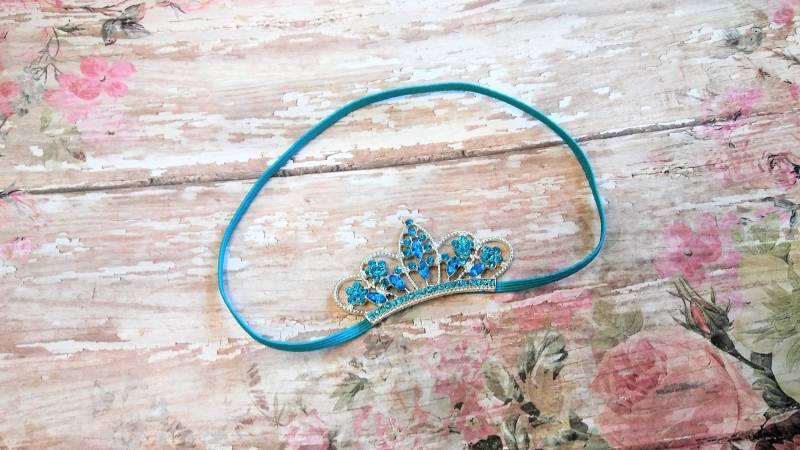 Türkis Prinzessin Krone Stirnband Neugeborenen Tiara Requisiten Mädchen Baby-Dusche-Geschenk von BayouBeauxPropShop