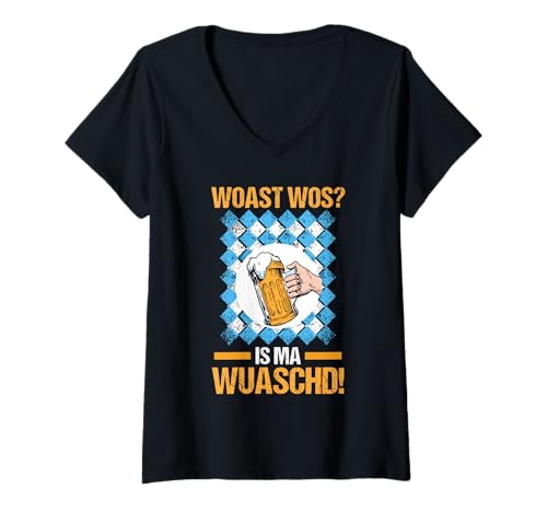 Damen Lederhosn Hirsch Oktoberfest T-Shirt mit V-Ausschnitt Damen Lederhosn Hirsch Oktoberfest T-Shirt mit V-Ausschnitt von Bayrisches Volksfest Oktoberfest