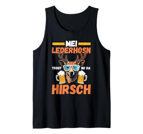 Herren Lederhosn Hirsch Oktoberfest Tank Top von Bayrisches Volksfest Oktoberfest