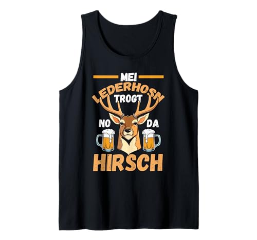 Herren Lederhosn Hirsch Oktoberfest Tank Top von Bayrisches Volksfest Oktoberfest