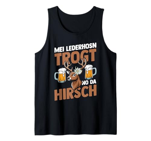 Herren Lederhosn Hirsch Oktoberfest Tank Top von Bayrisches Volksfest Oktoberfest