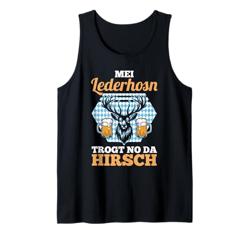 Herren Lederhosn Hirsch Oktoberfest Tank Top von Bayrisches Volksfest Oktoberfest